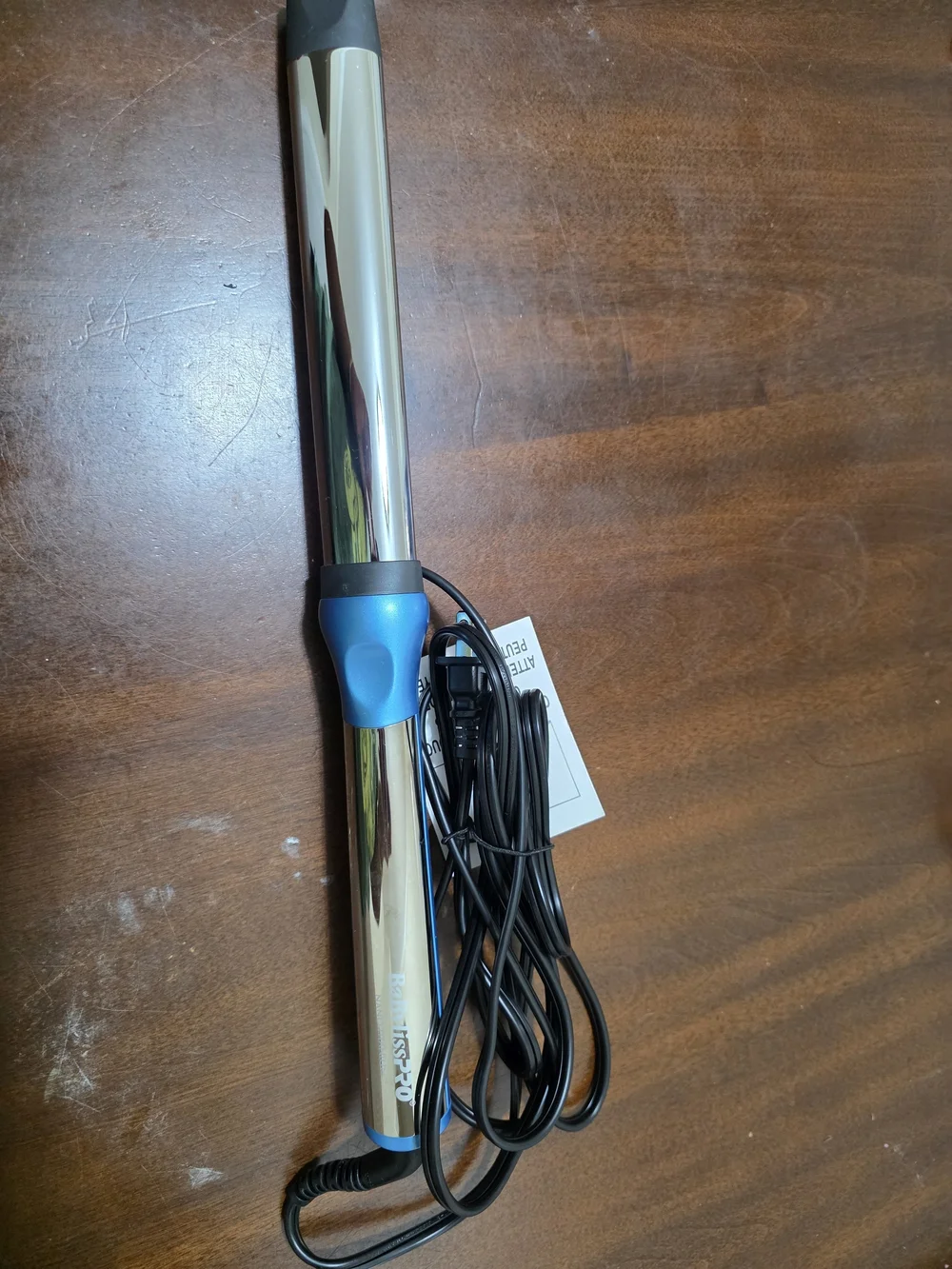 BaBylissPRO Silver and Blue Nano Titanium Oval Barrel Curling Wand